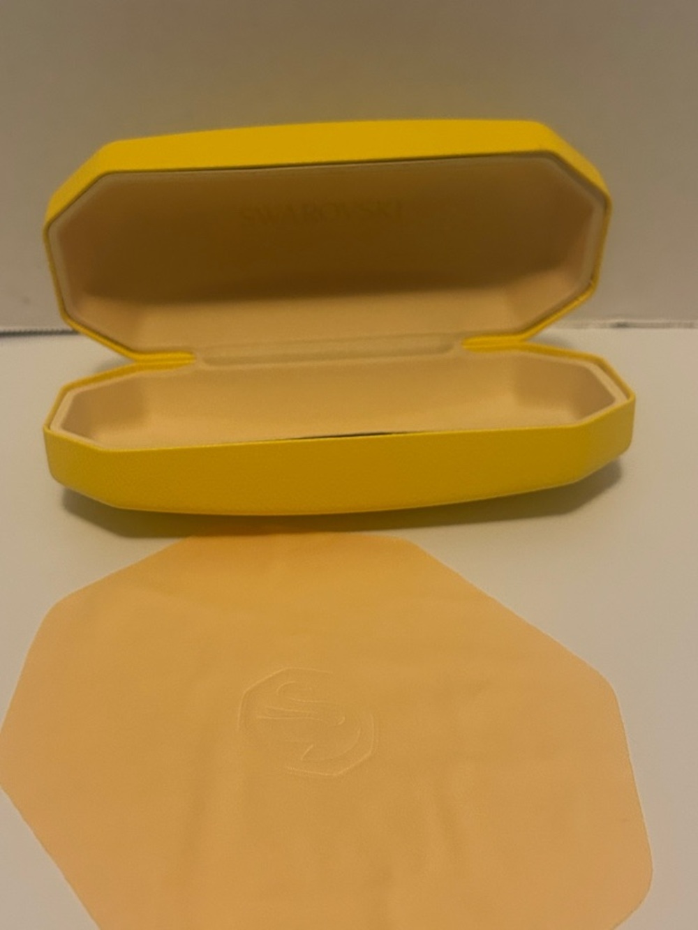 Swarovski Yellow Sunglass Case with Matching Cleaning Cloth
